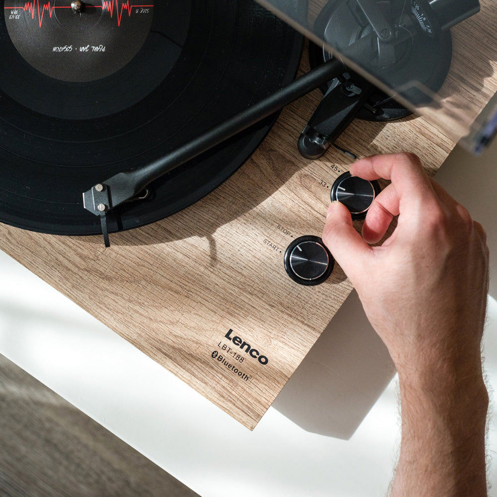 Lenco L-188 Turntable and Airpulse A80 Speakers - Premium Package in Pine - Airpulse Australia