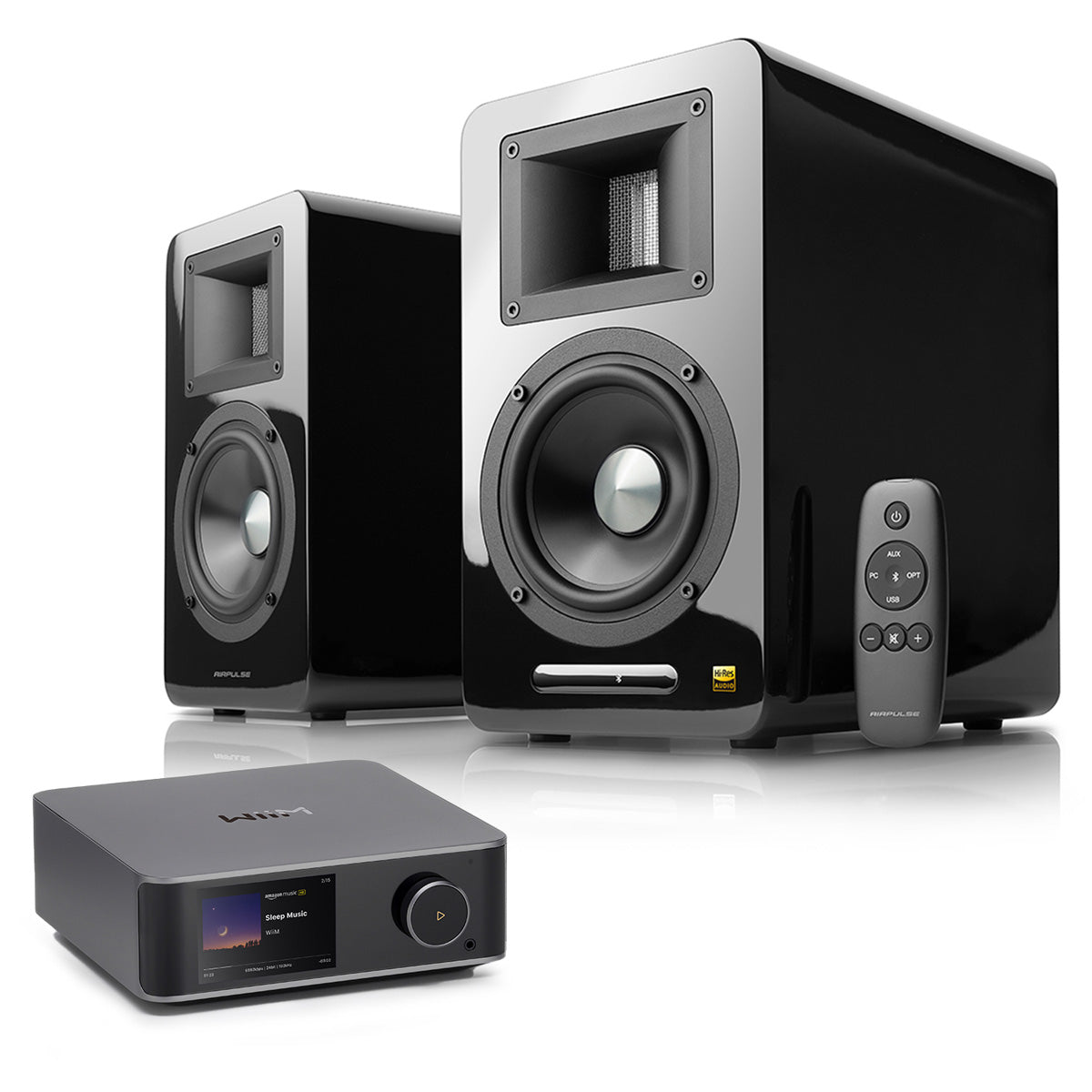 WiiM Ultra and Airpulse A100 Active Stereo System Package
