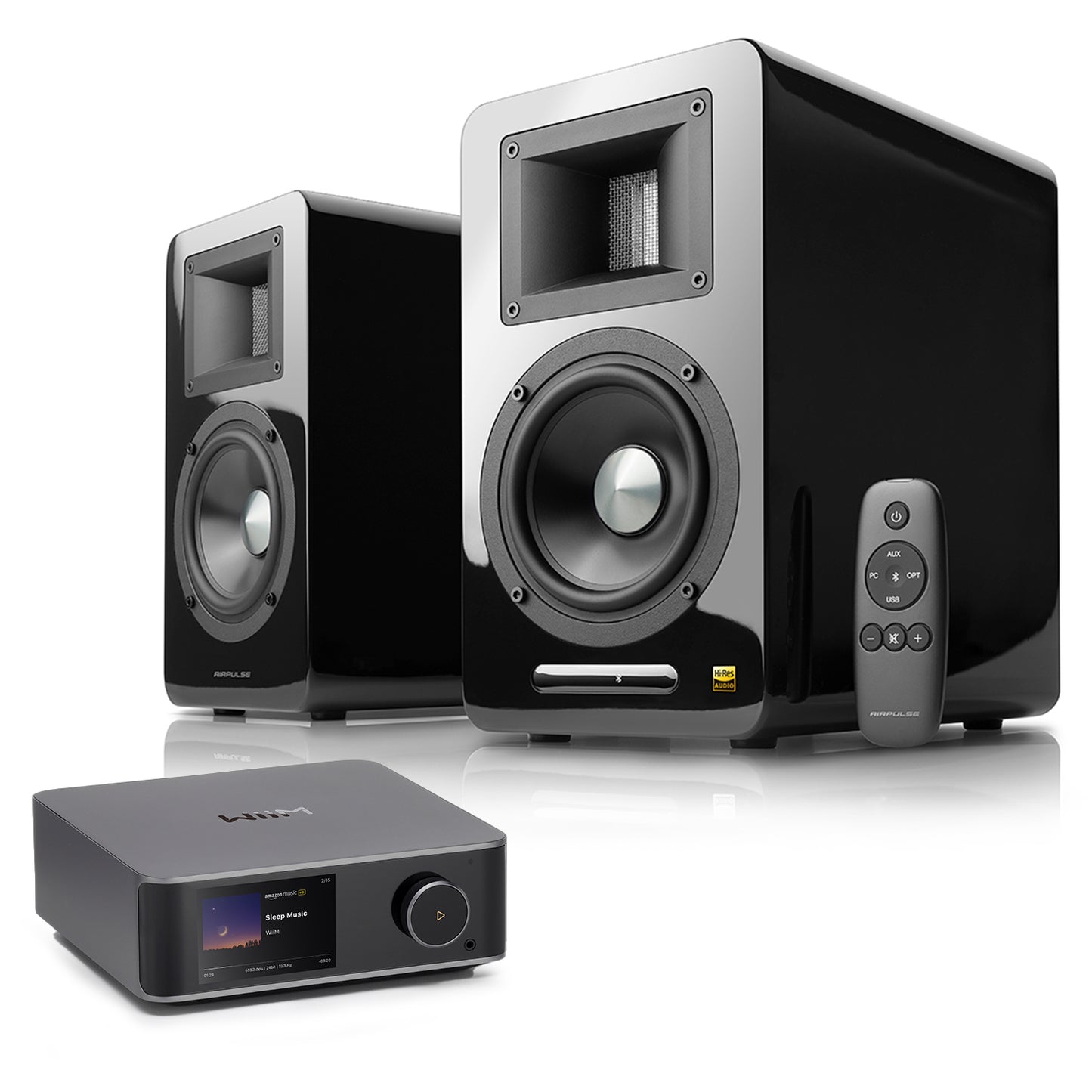 WiiM Ultra and Airpulse A100 Active Stereo System Package
