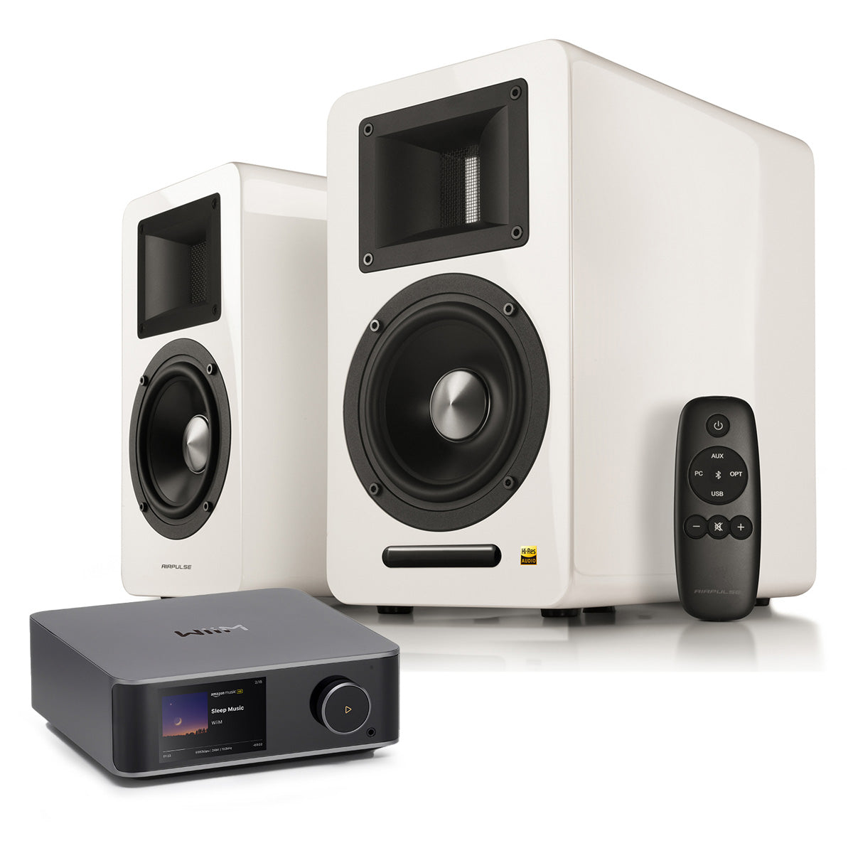 WiiM Ultra and Airpulse A100 Active Stereo System Package