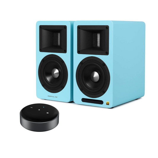 A80 Active Bookshelf Speakers and WiiM Mini Wireless Audio Streamer Bundle - Airpulse Australia