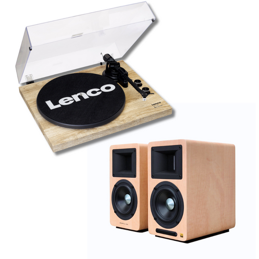 Lenco L-188 Turntable and Airpulse A80 Speakers - Premium Package in Pine - Airpulse Australia